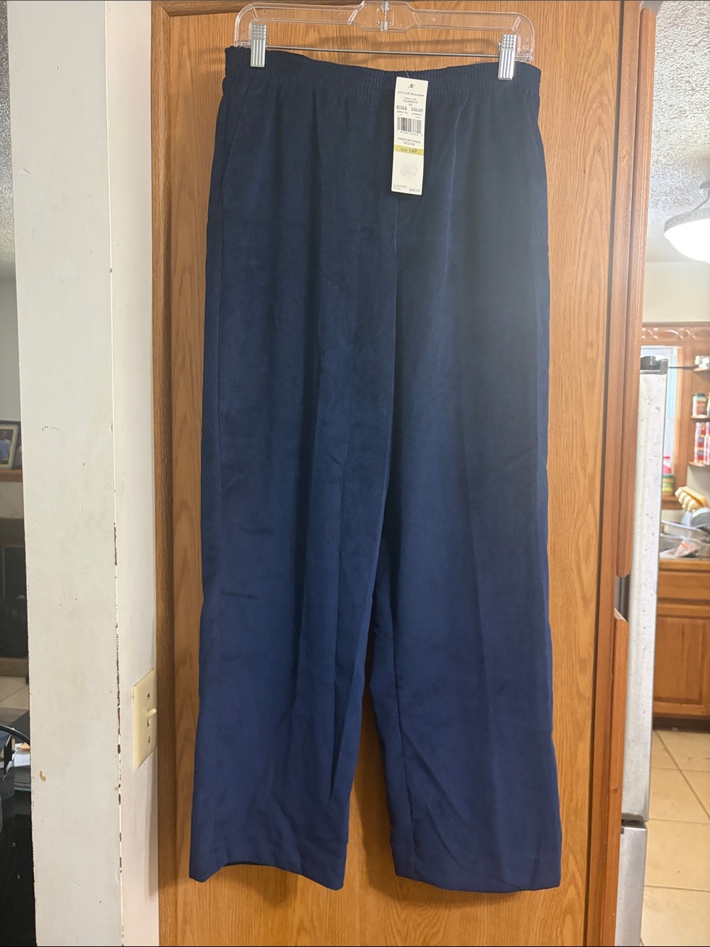 Alfred Dunner Navy Wide-Leg Pull-On Pants